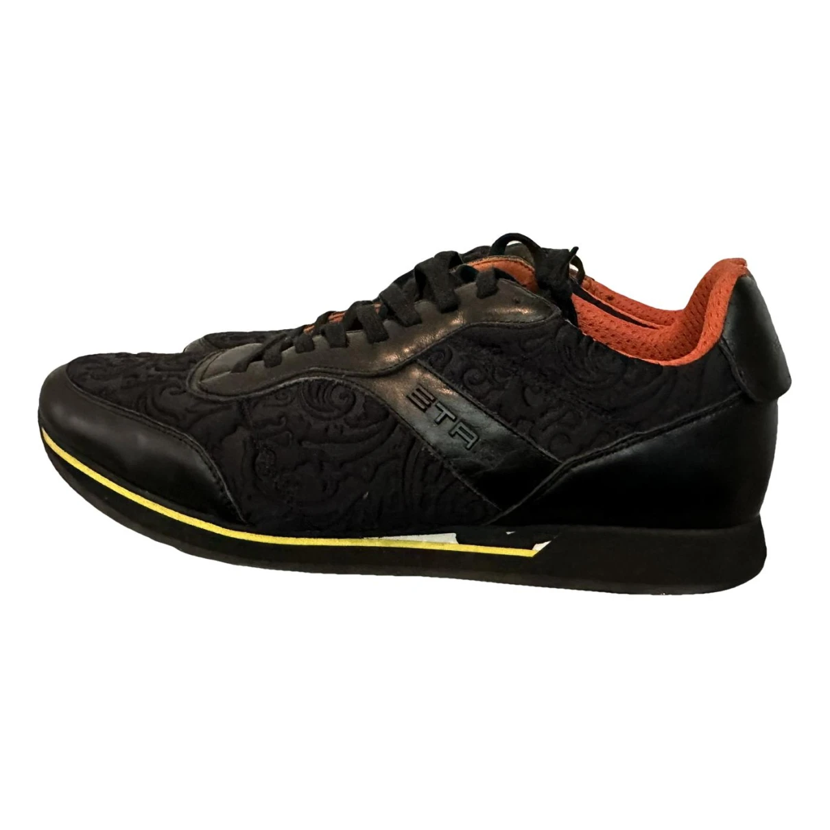 Pre-owned Etro Leather Low Trainers In Black