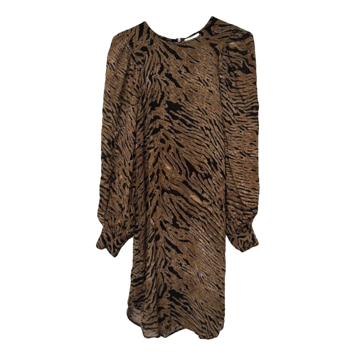 Pre-owned Ganni Mid-length Dress In Brown