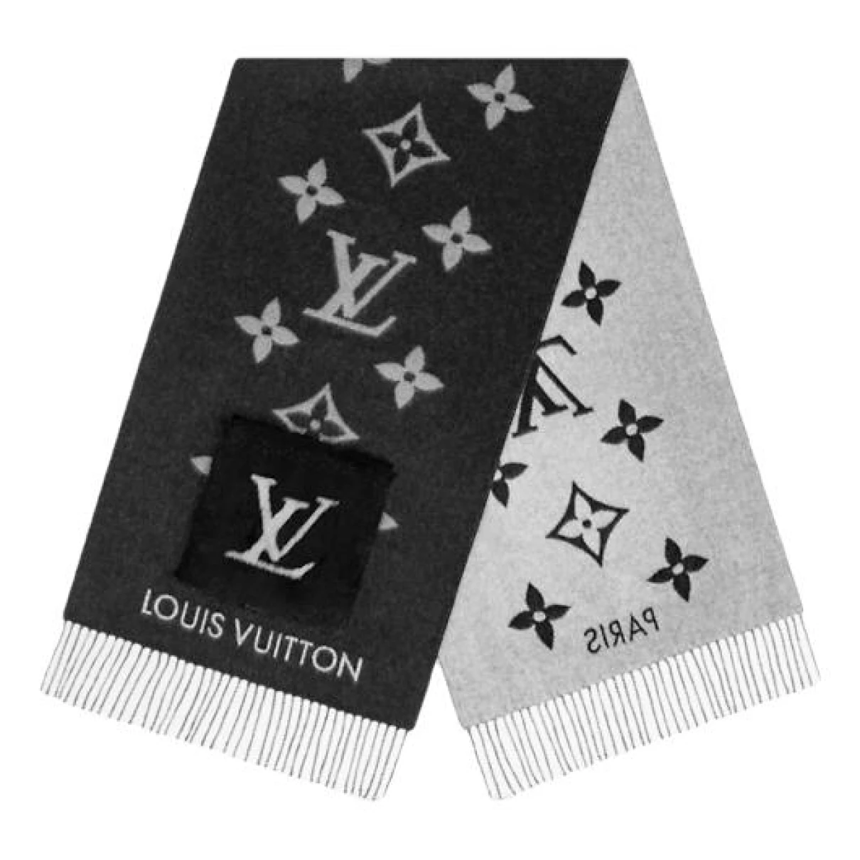 Pre-owned Louis Vuitton Reykjavik Cashmere Scarf In Grey
