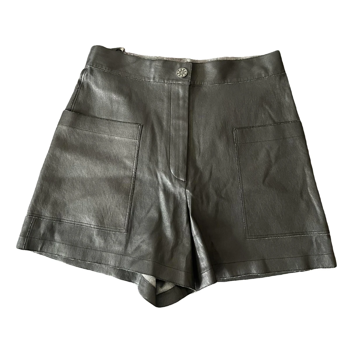 Pre-owned Chanel Leather Shorts In Black