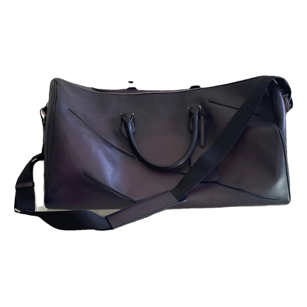 Pre-owned Berluti Leather 48h Bag In Purple