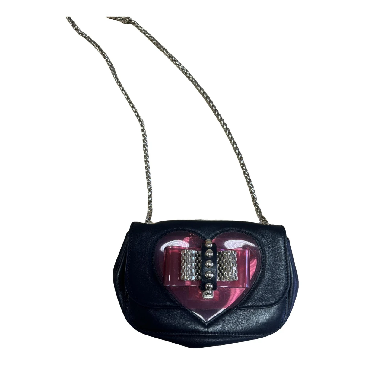 Pre-owned Christian Louboutin Sweet Charity Leather Mini Bag In Black