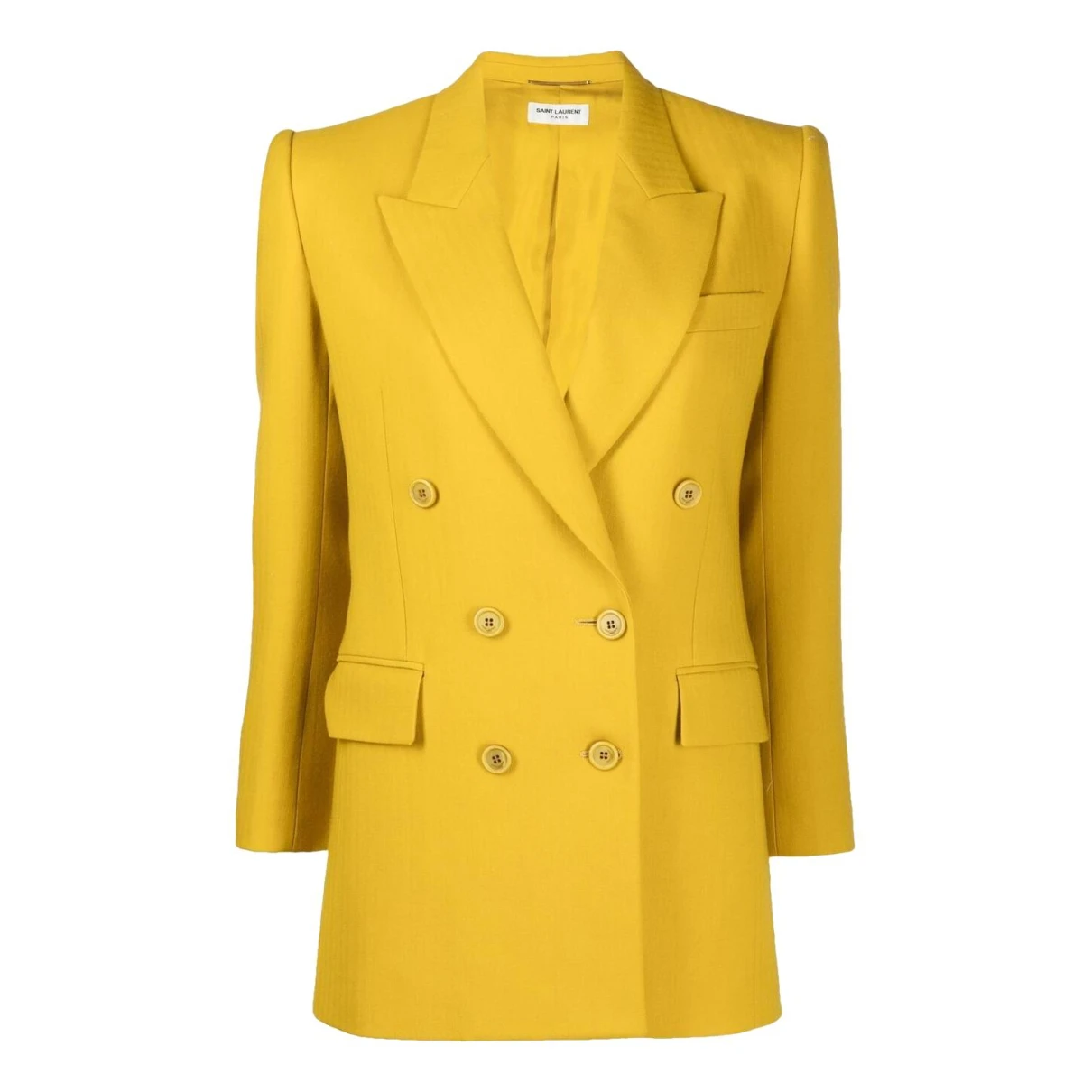 Pre-owned Saint Laurent Wool Blazer In Yellow