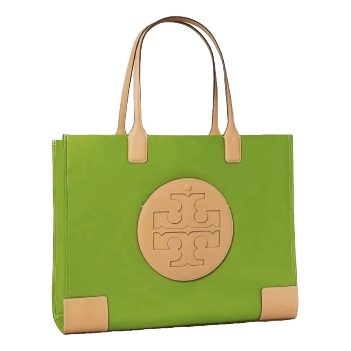 Pre-owned Tory Burch Cloth Tote In Green