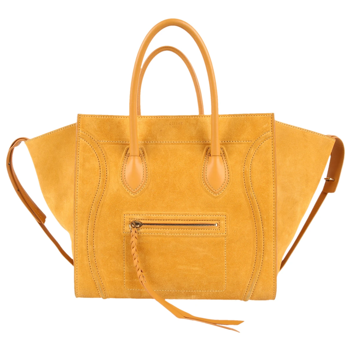 Pre-owned Celine Luggage Phantom Tote In Yellow