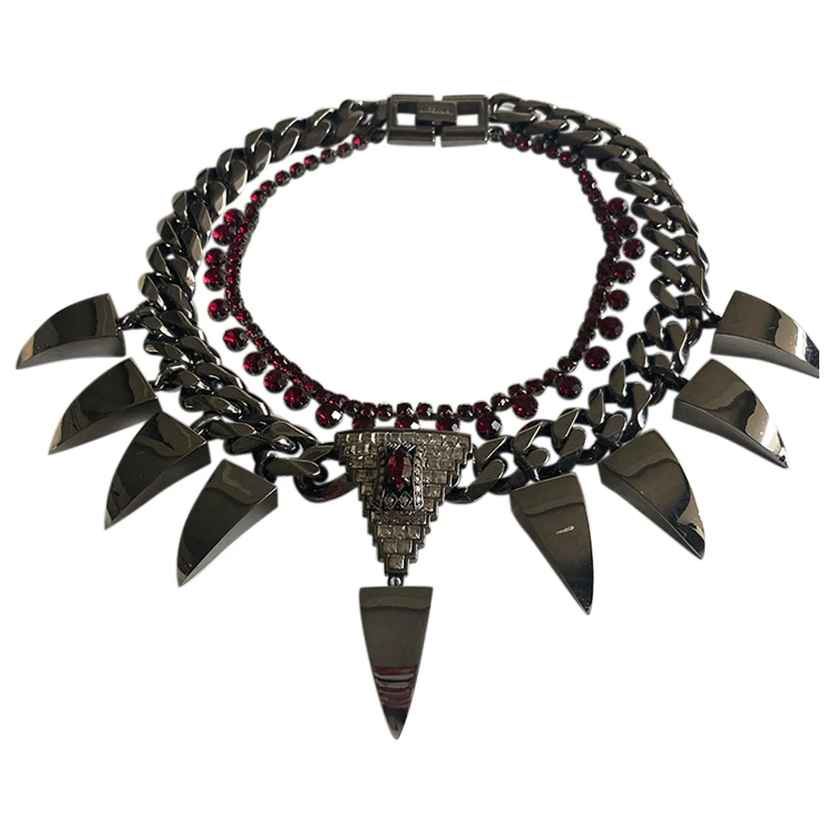 Pre-owned Mawi Crystal Necklace In Anthracite