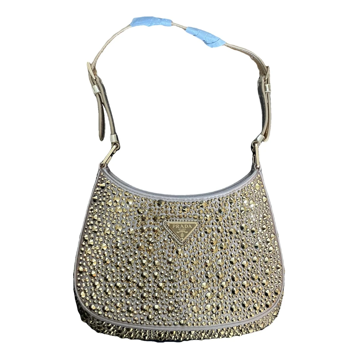 Pre-owned Prada Cleo Silk Handbag In Gold