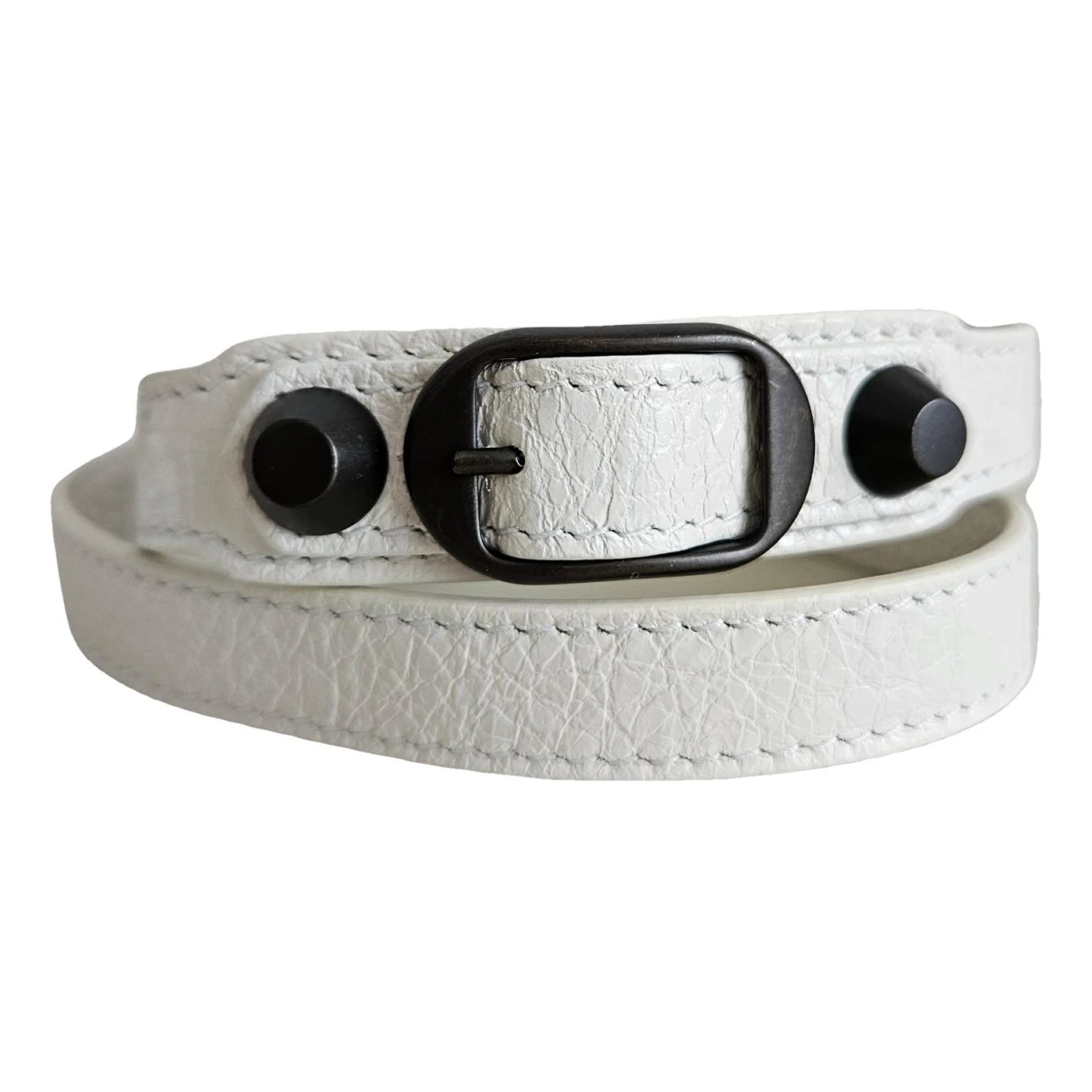 Pre-owned Balenciaga Leather Bracelet In White