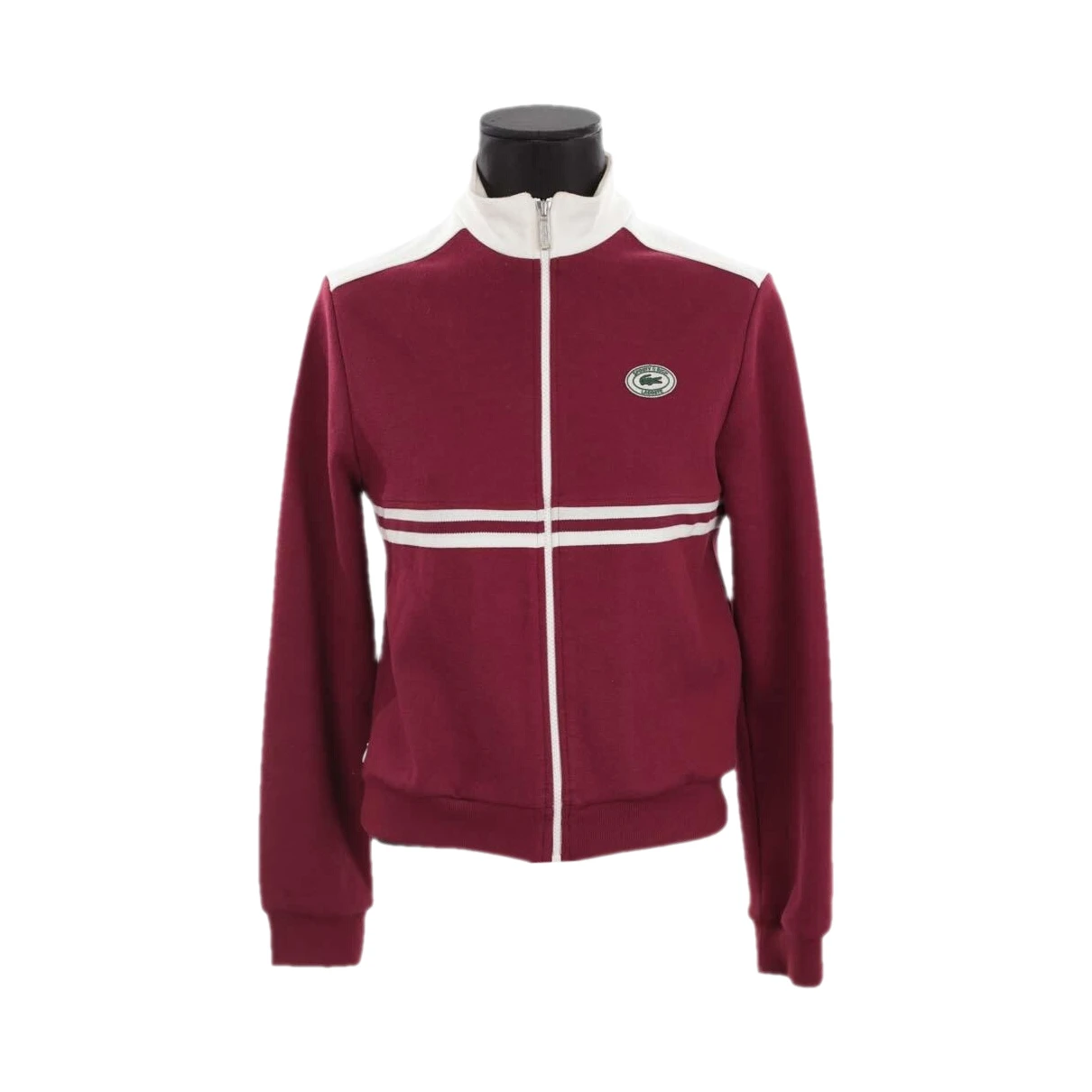 Pre-owned Lacoste Cardigan In Burgundy
