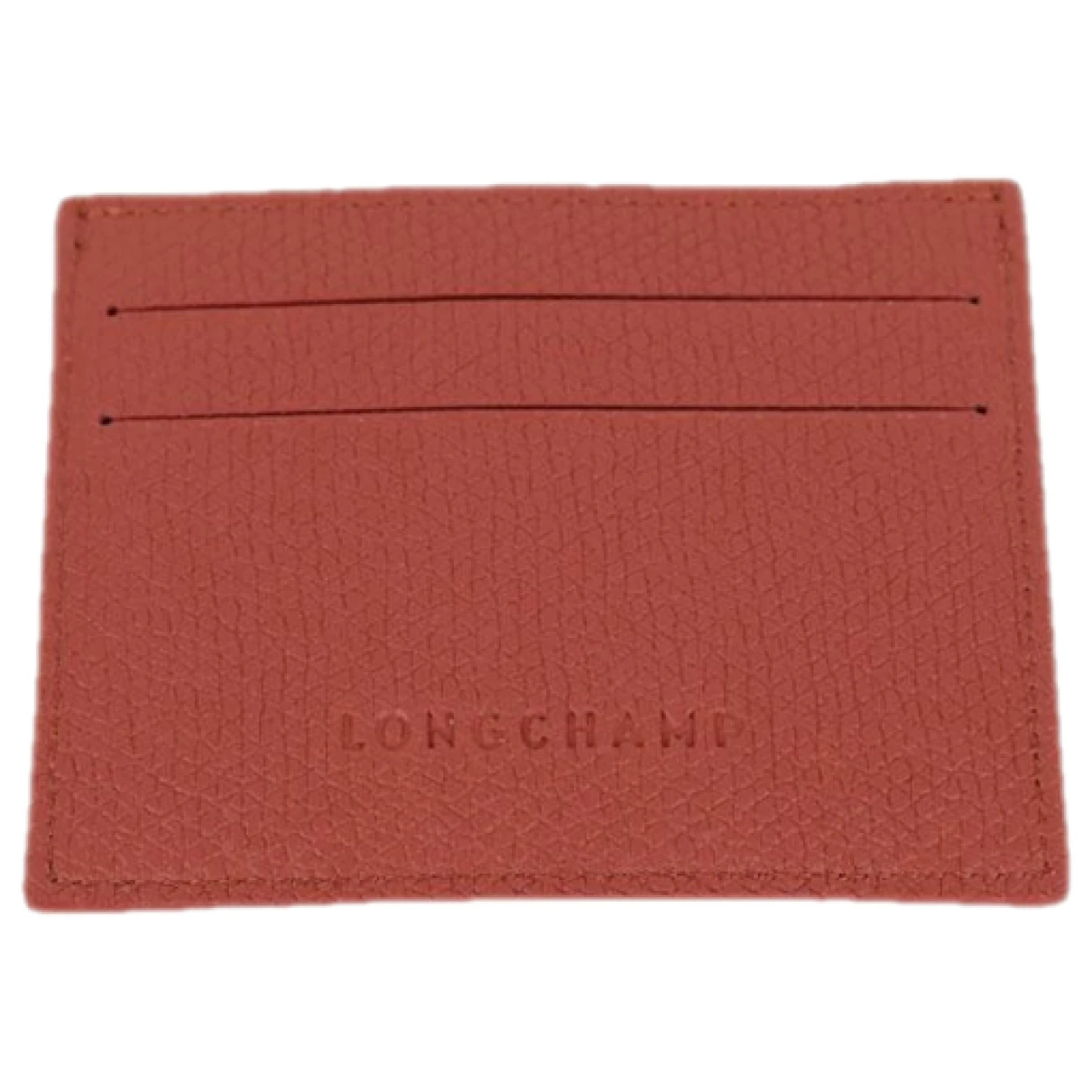 Pre-owned Longchamp Leather Card Wallet In Brown