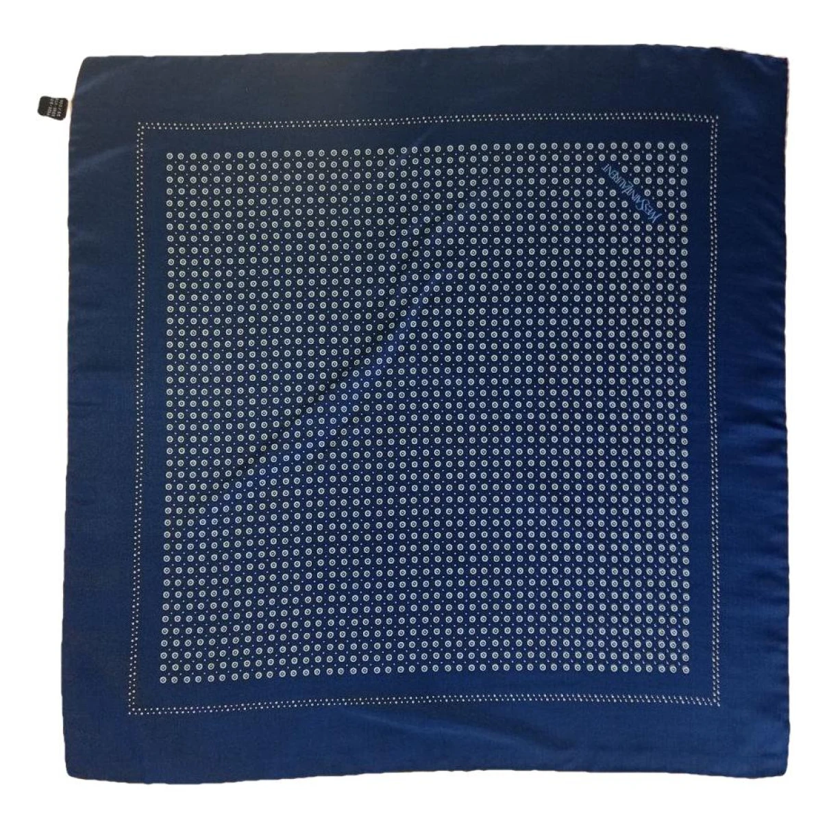 Pre-owned Saint Laurent Silk Scarf & Pocket Square In Navy