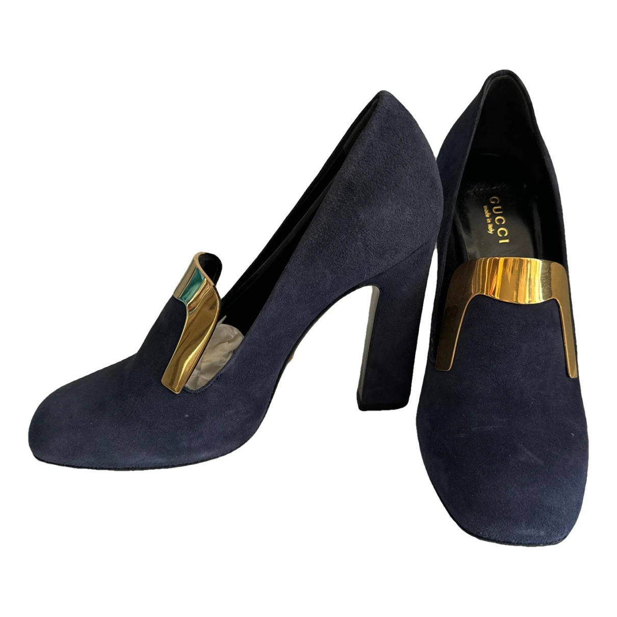 Pre-owned Gucci Heels In Navy