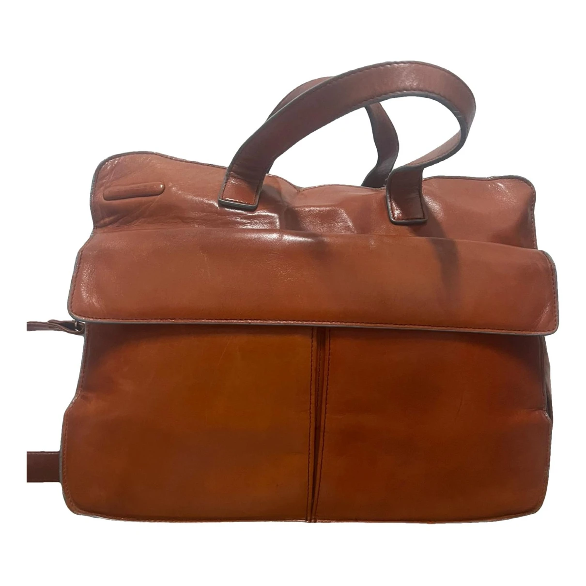 Pre-owned Piquadro Leather Handbag In Orange