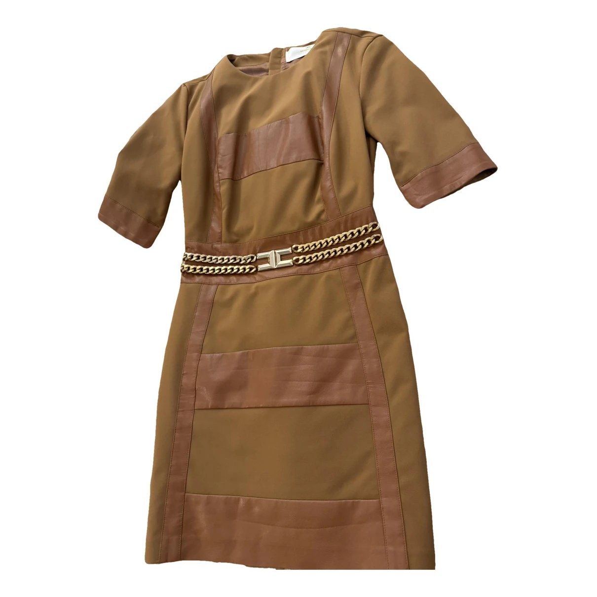Pre-owned Elisabetta Franchi Mini Dress In Brown