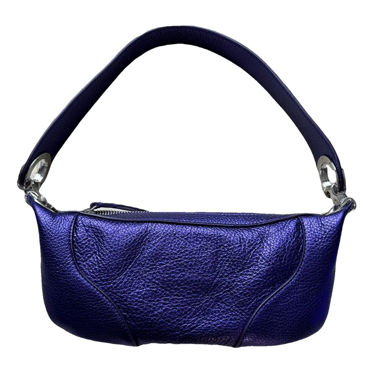 Pre-owned By Far Leather Handbag In Purple