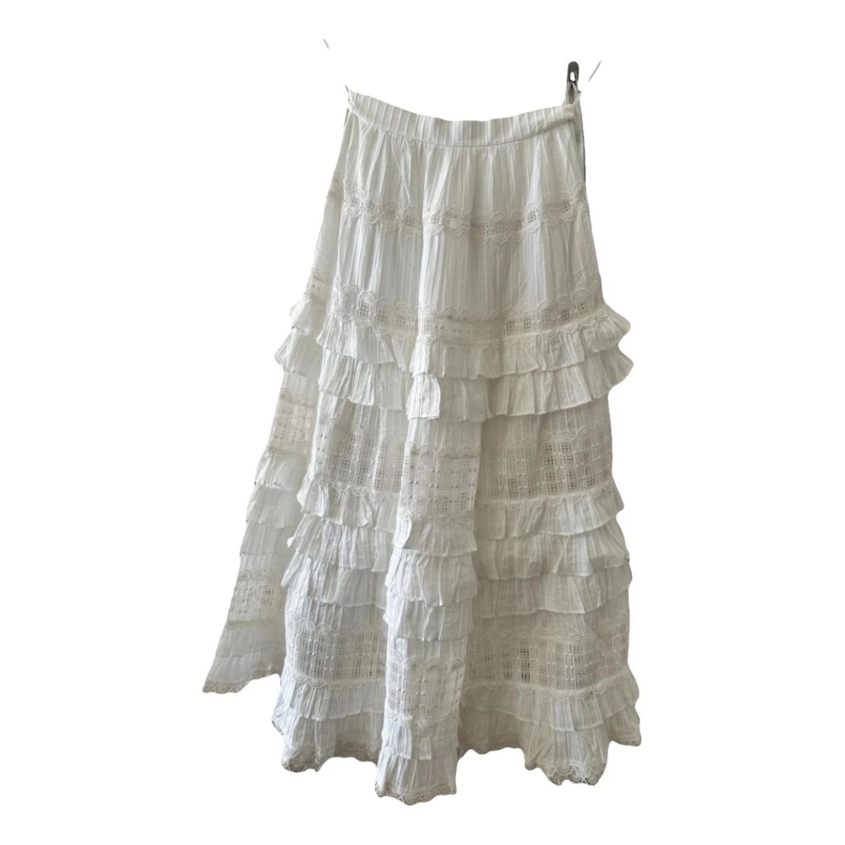 Pre-owned Zimmermann Maxi Skirt In White