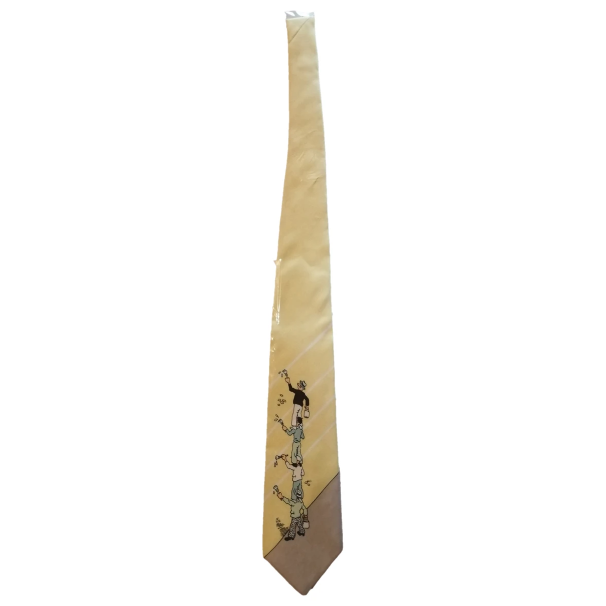 Pre-owned Claude Montana Silk Tie In Yellow