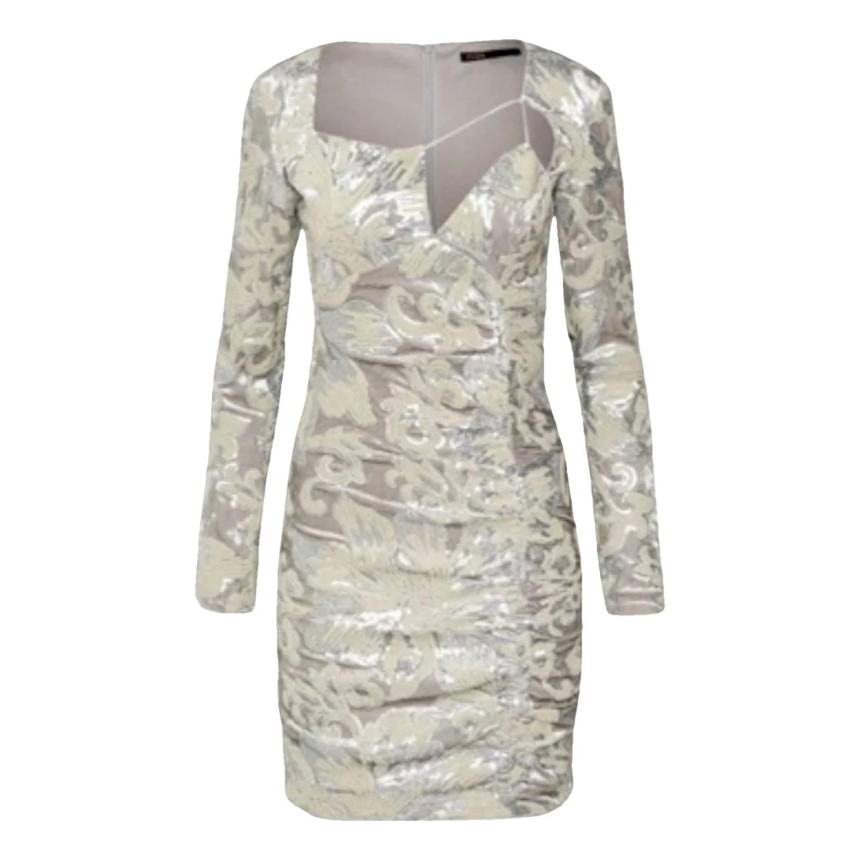 Pre-owned Maje Spring Summer 2021 Velvet Mini Dress In Metallic