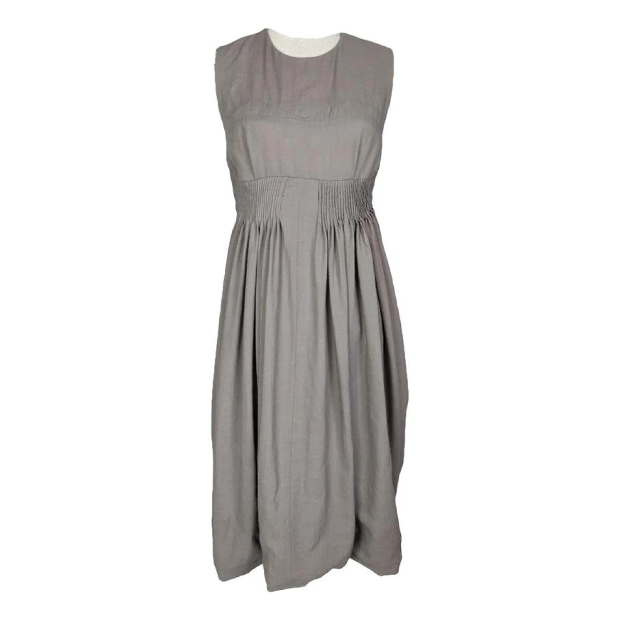 Pre-owned Chloé Silk Mid-length Dress In Grey