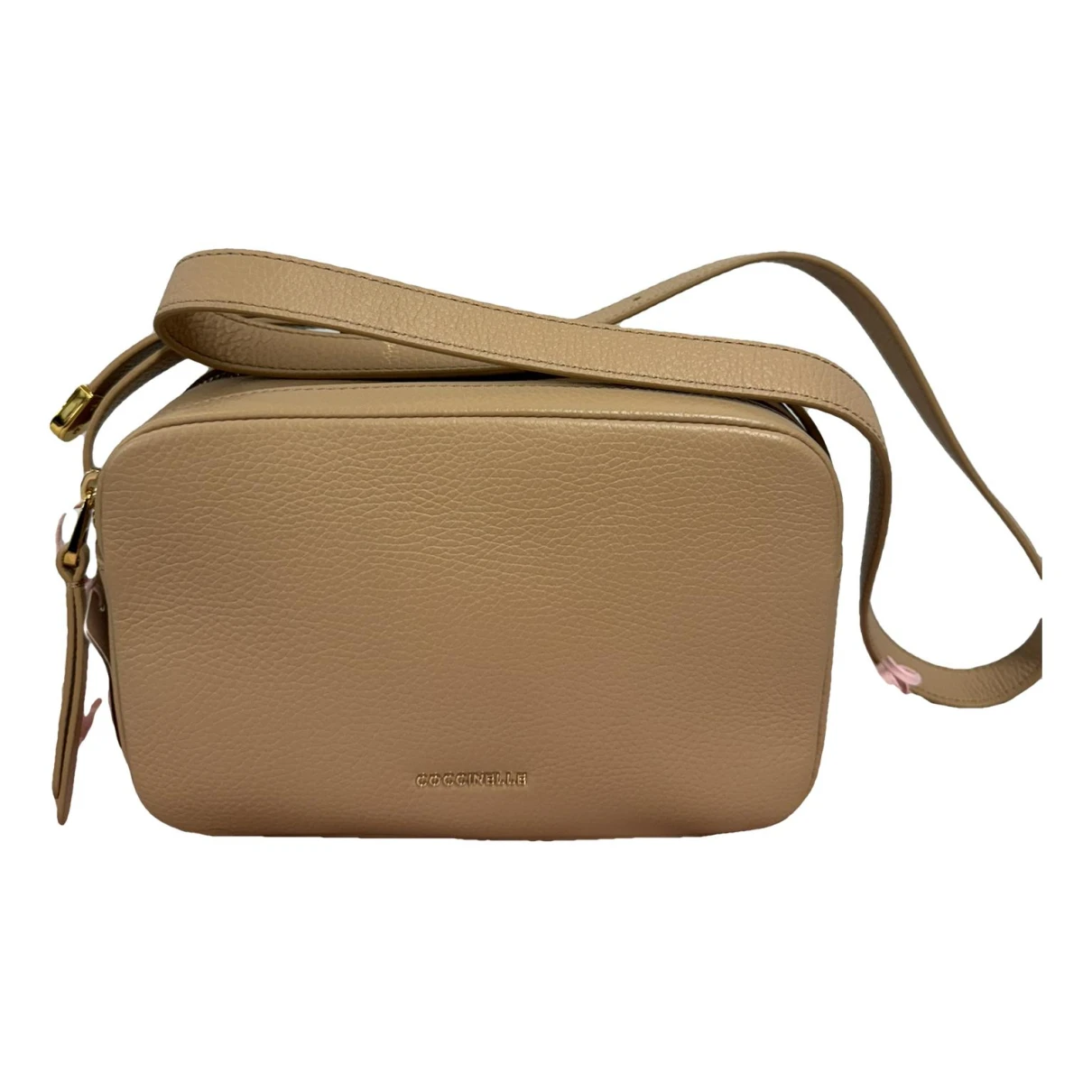 Pre-owned Coccinelle Leather Crossbody Bag In Beige