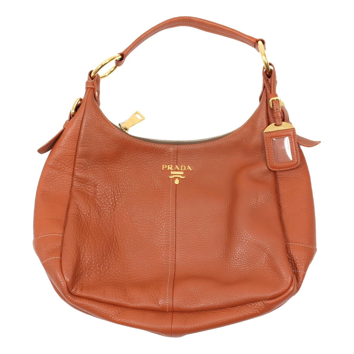 Pre-owned Prada Leather Handbag In Orange