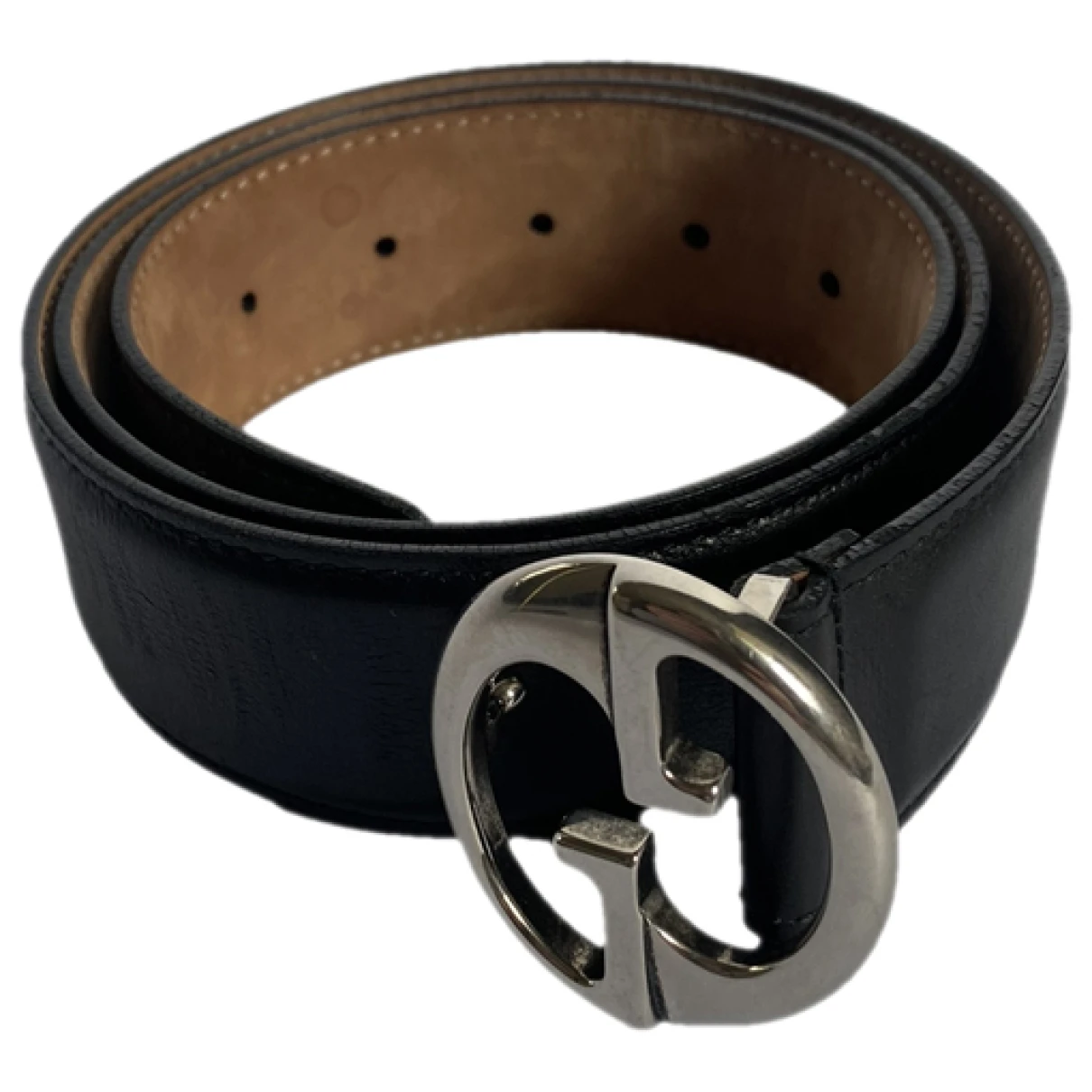 Pre-owned Gucci 1973 Leather Belt In Black