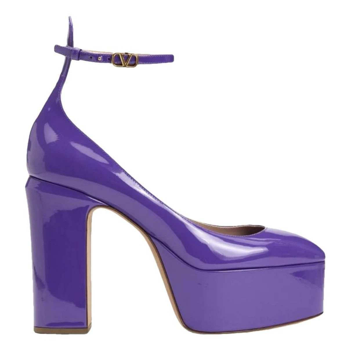 Pre-owned Valentino Garavani Tan-go Leather Heels In Purple