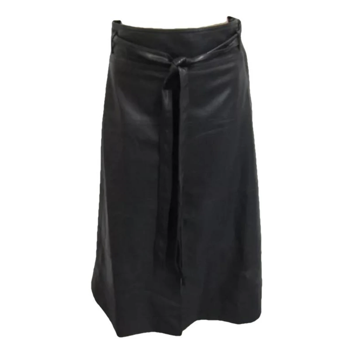 Pre-owned Tanya Taylor Leather Mid-length Skirt In Black