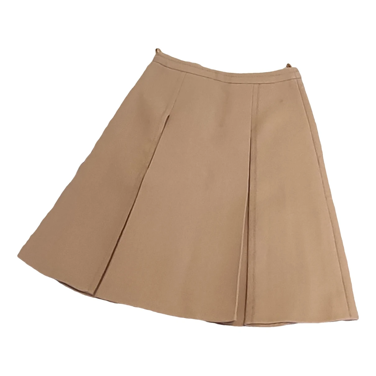 Pre-owned Prada Wool Mid-length Skirt In Camel