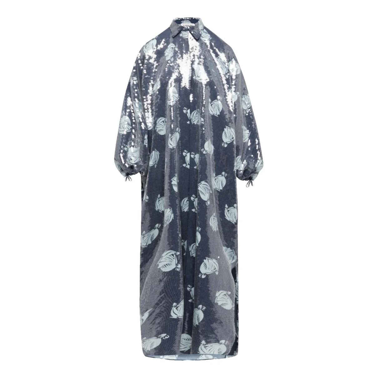 Pre-owned Lanvin Silk Maxi Dress In Navy