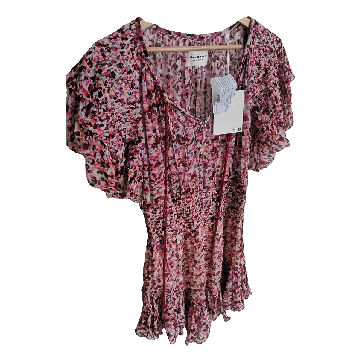 Pre-owned Isabel Marant Étoile Silk Mini Dress In Ecru