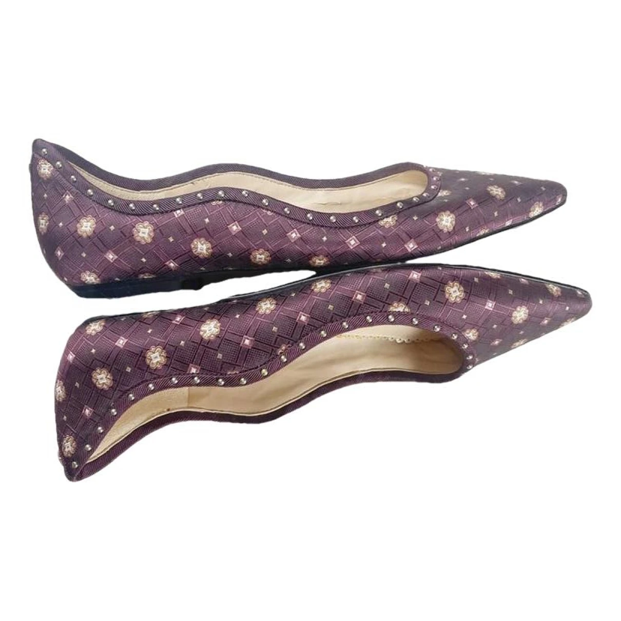 Pre-owned Sam Edelman Leather Flats In Purple