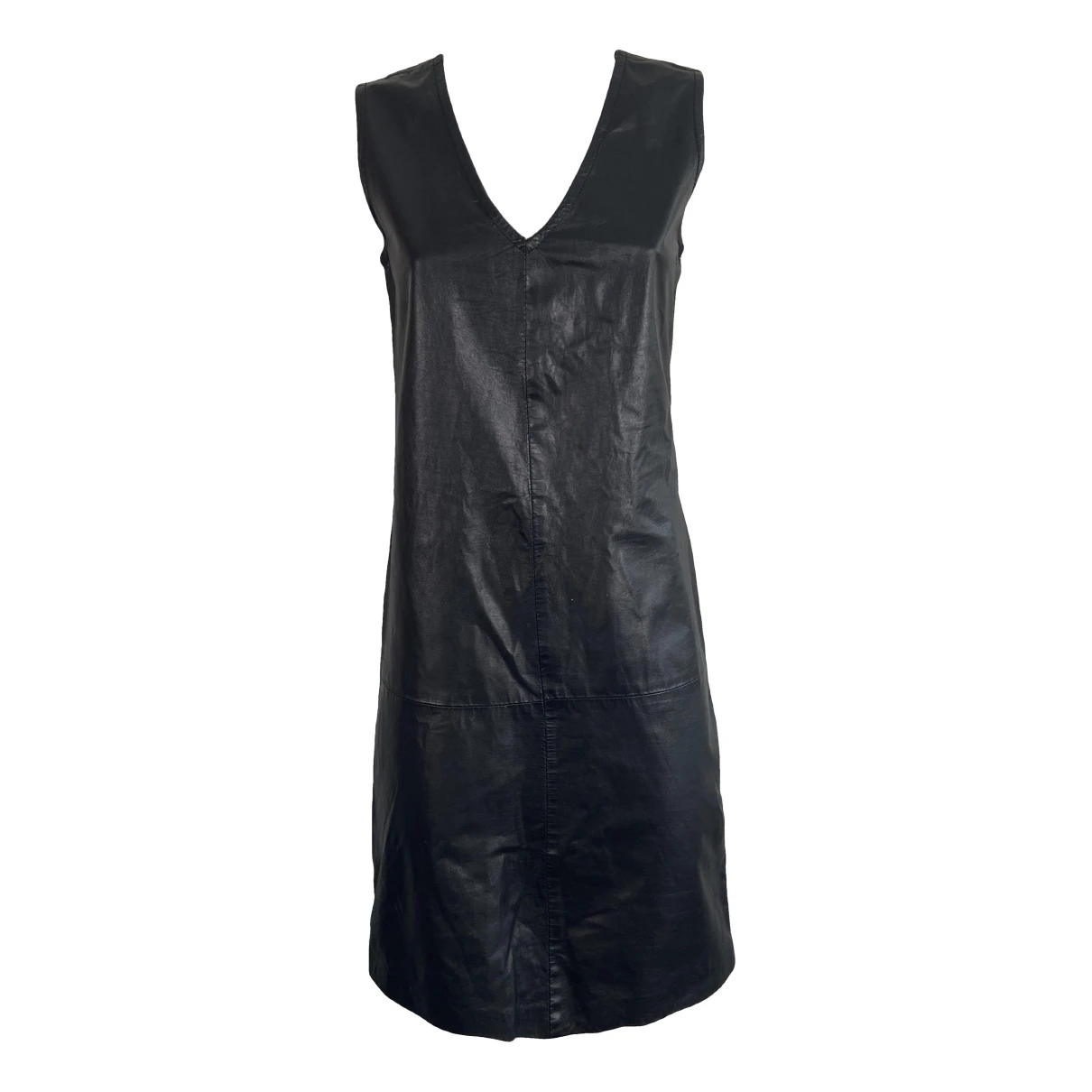 Pre-owned Ann Demeulemeester Leather Dress In Black