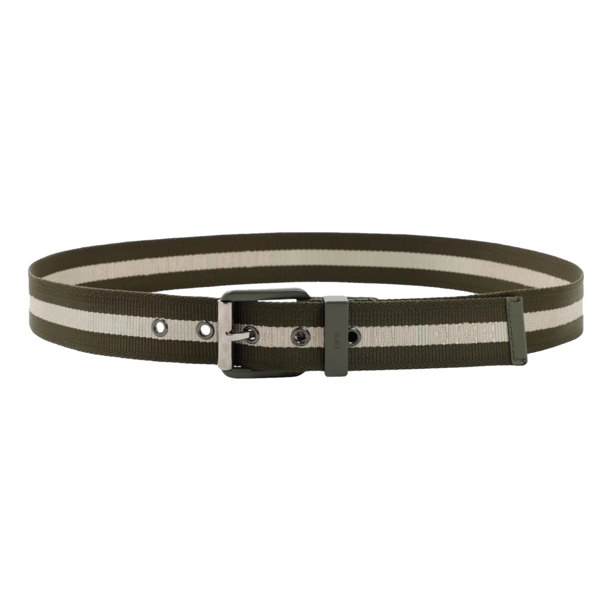 Pre-owned Dior Leather Belt In Khaki