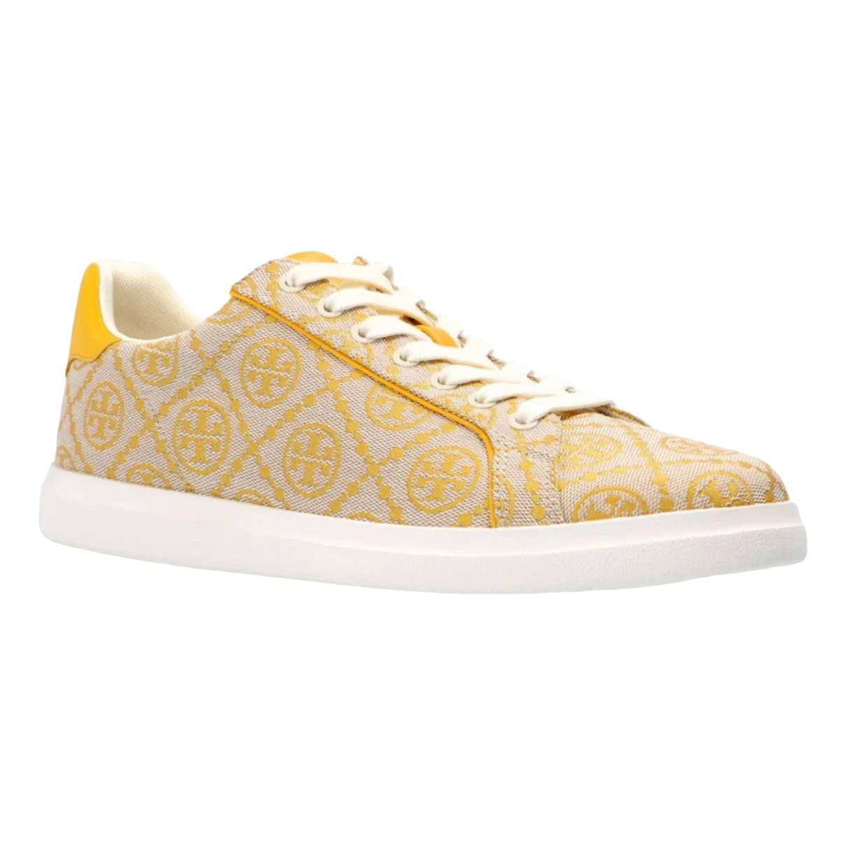 Pre-owned Tory Burch Cloth Trainers In Beige