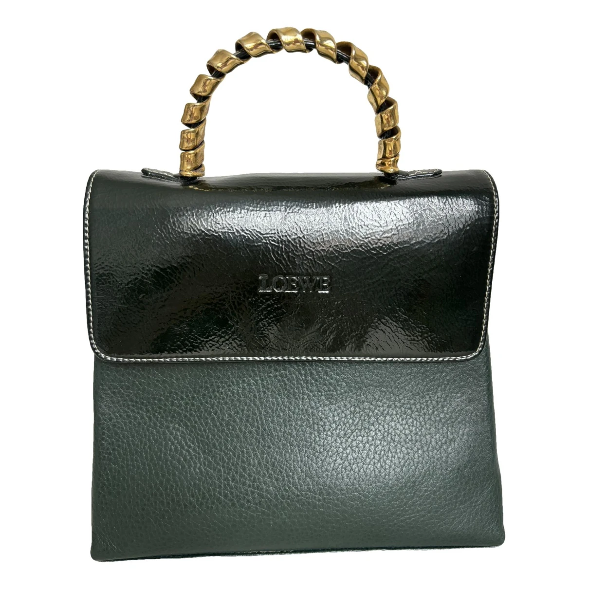 Pre-owned Loewe Leather Handbag In Green