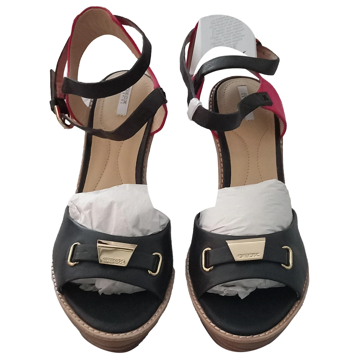 Pre-owned Geox Leather Sandals In Pink