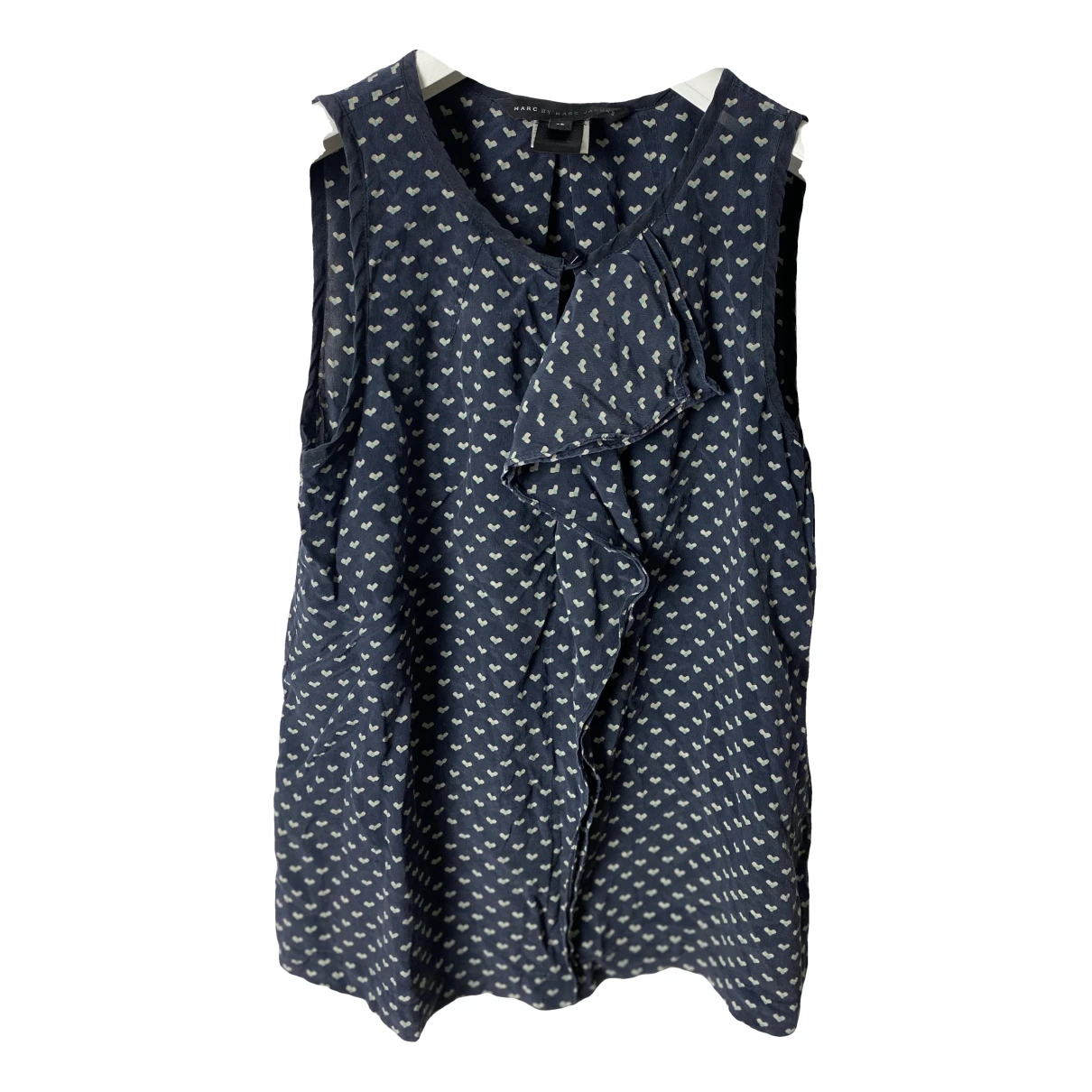 Pre-owned Marc By Marc Jacobs Silk Top In Navy