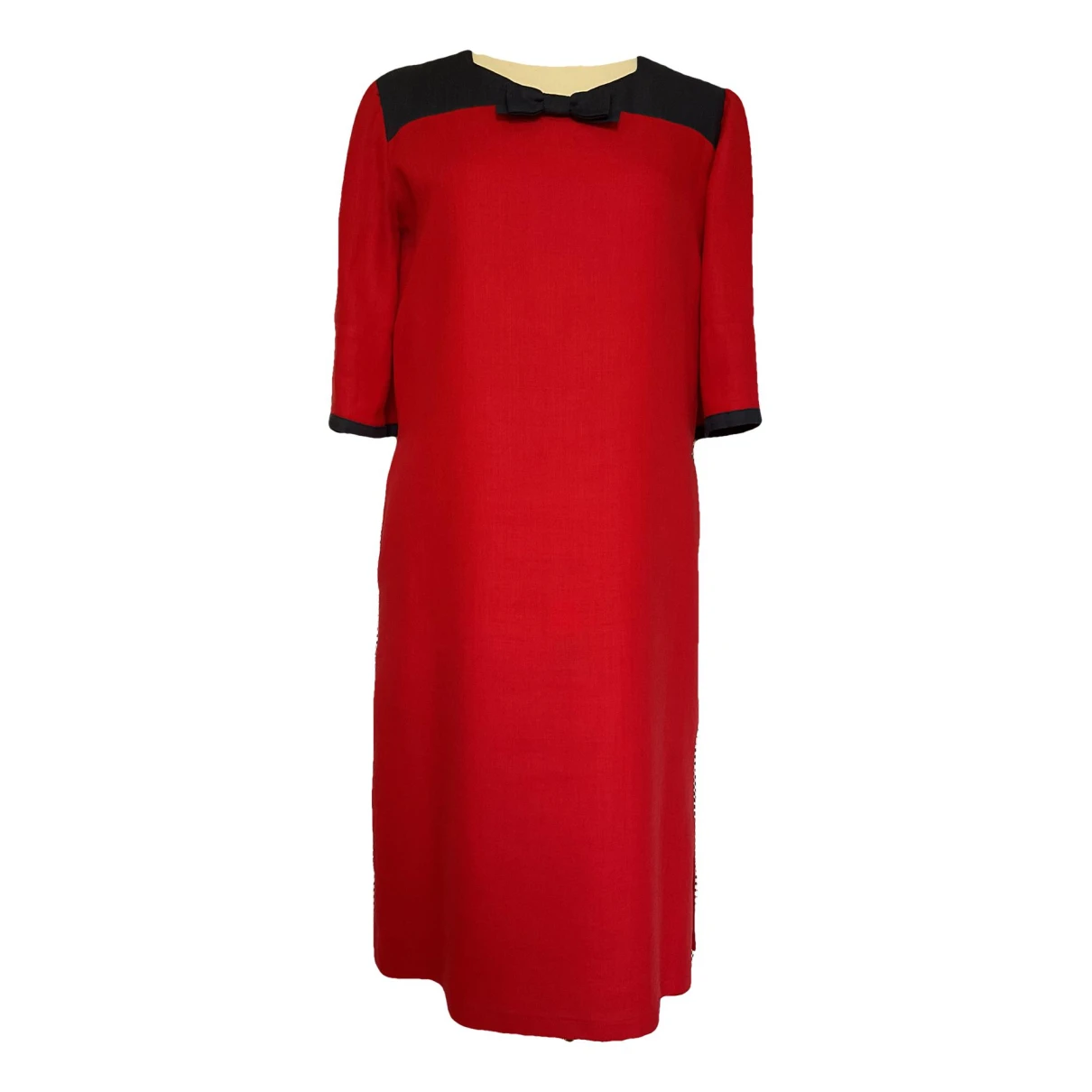 Pre-owned Valentino Linen Mid-length Dress In Red