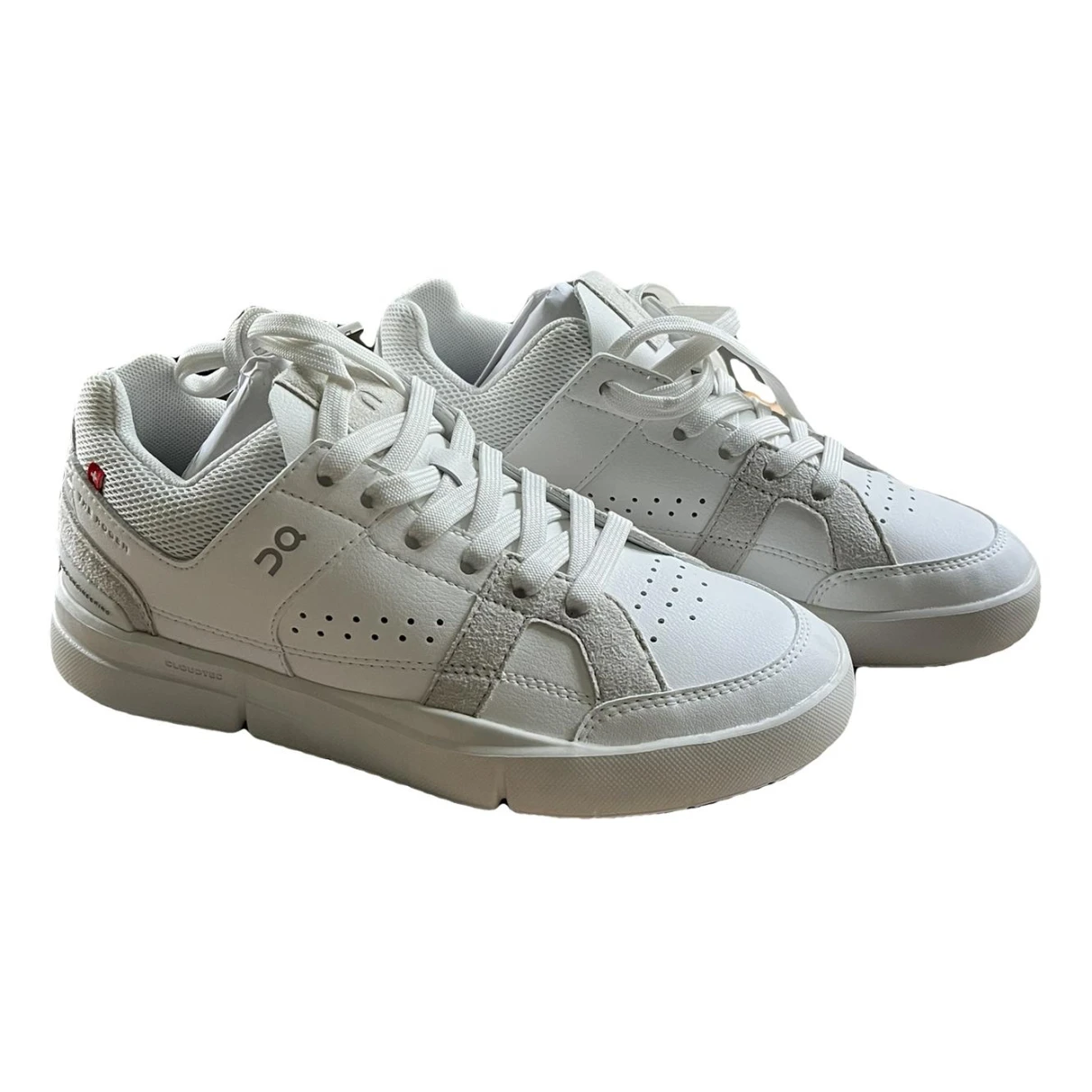 Pre-owned On Running Leather Trainers In White