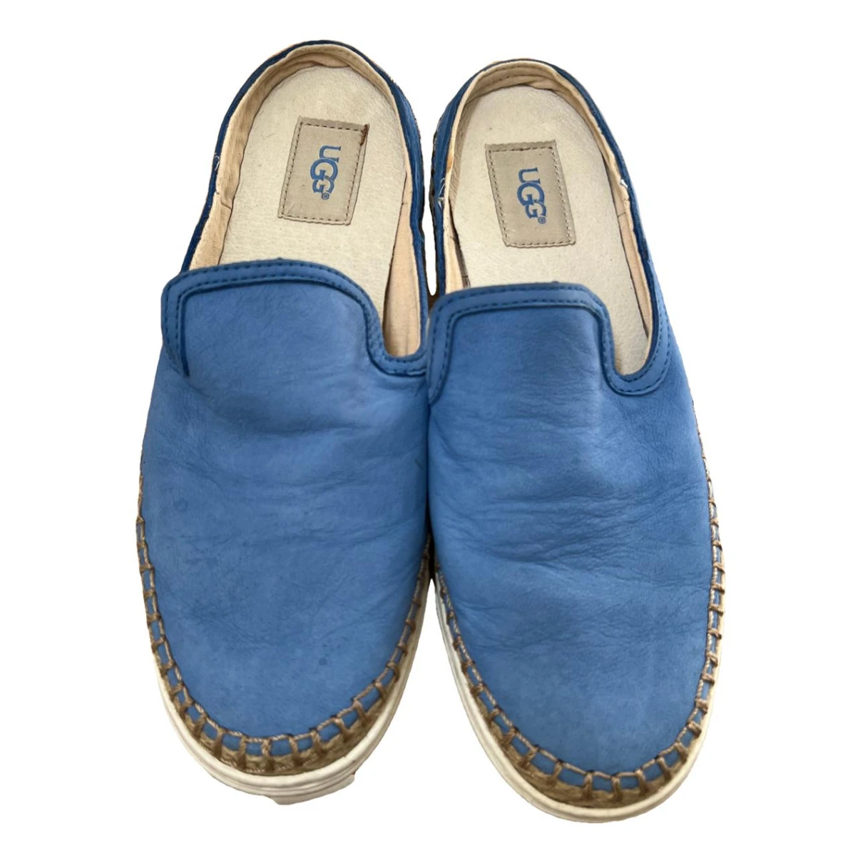 Pre-owned Ugg Leather Mules & Clogs In Blue