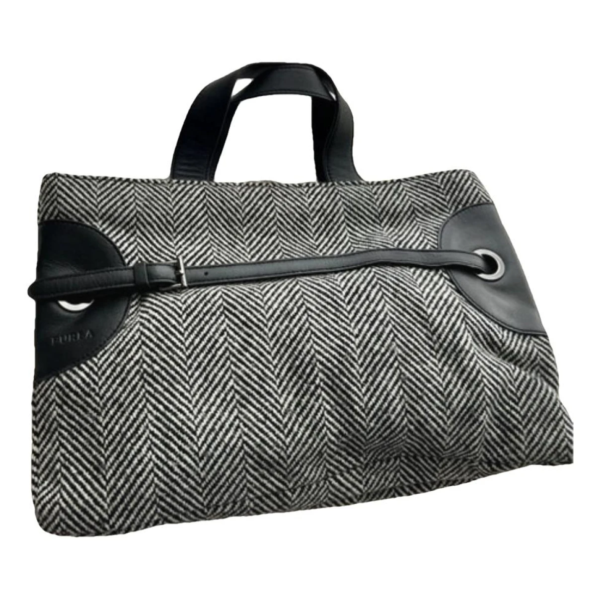 Pre-owned Furla Wool Handbag In Black