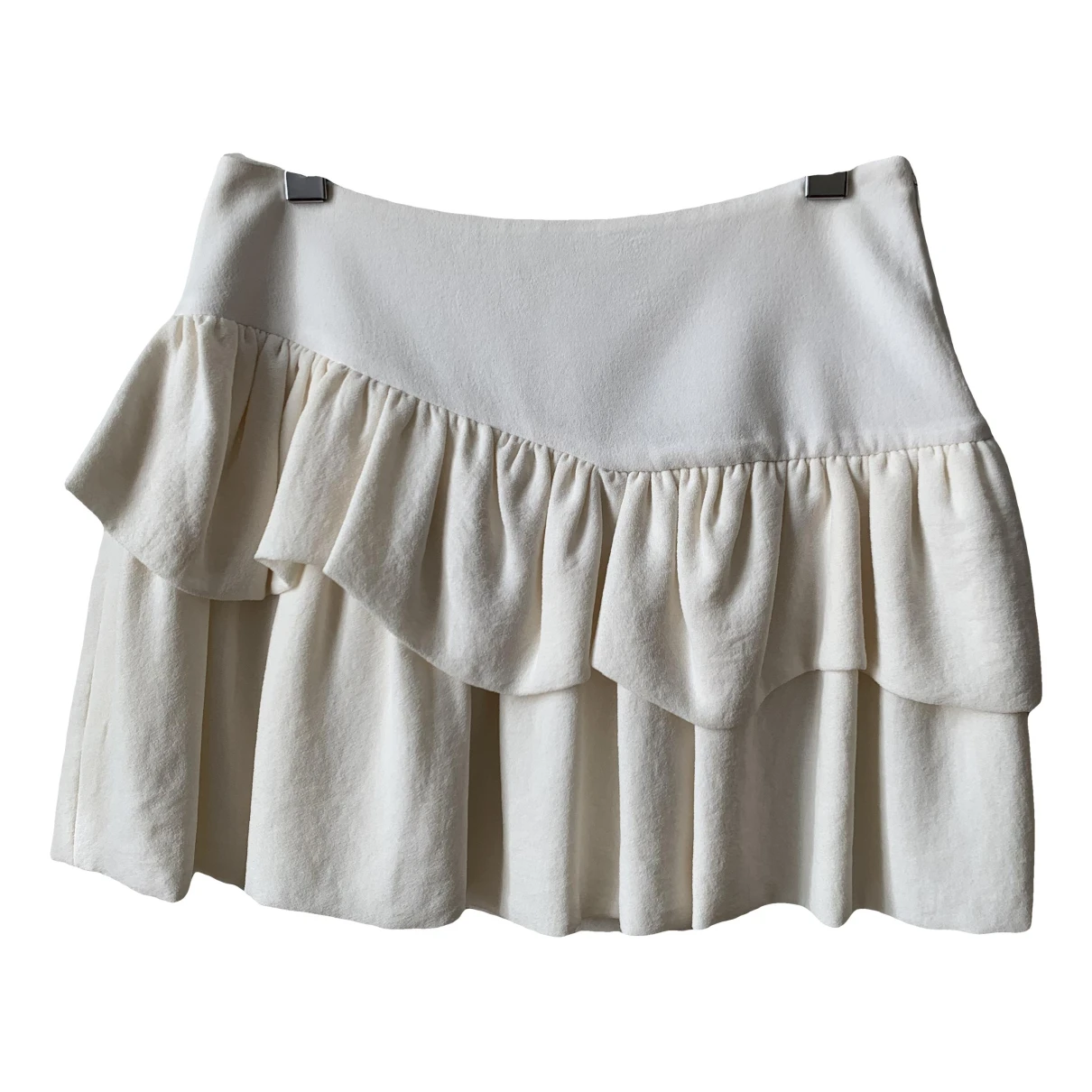 Pre-owned Maje Mini Skirt In Ecru