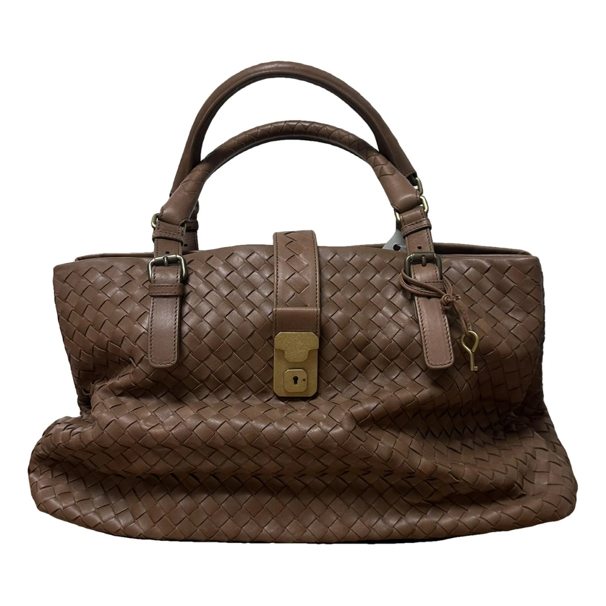Pre-owned Bottega Veneta Roma Leather Handbag In Brown