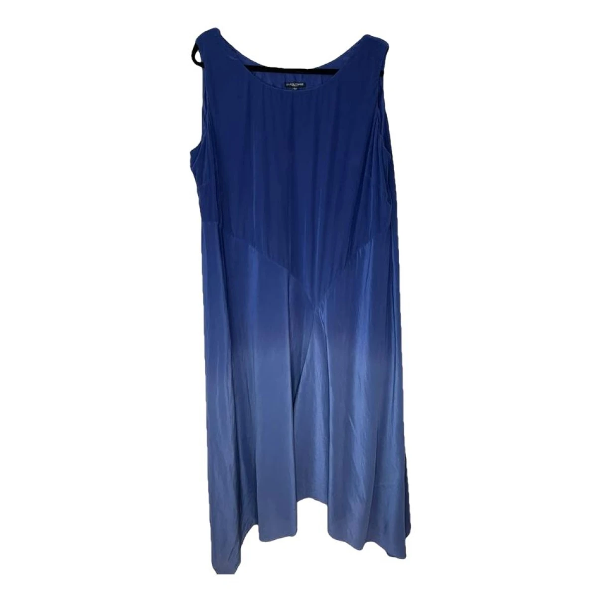 Pre-owned Eileen Fisher Silk Mid-length Dress In Blue