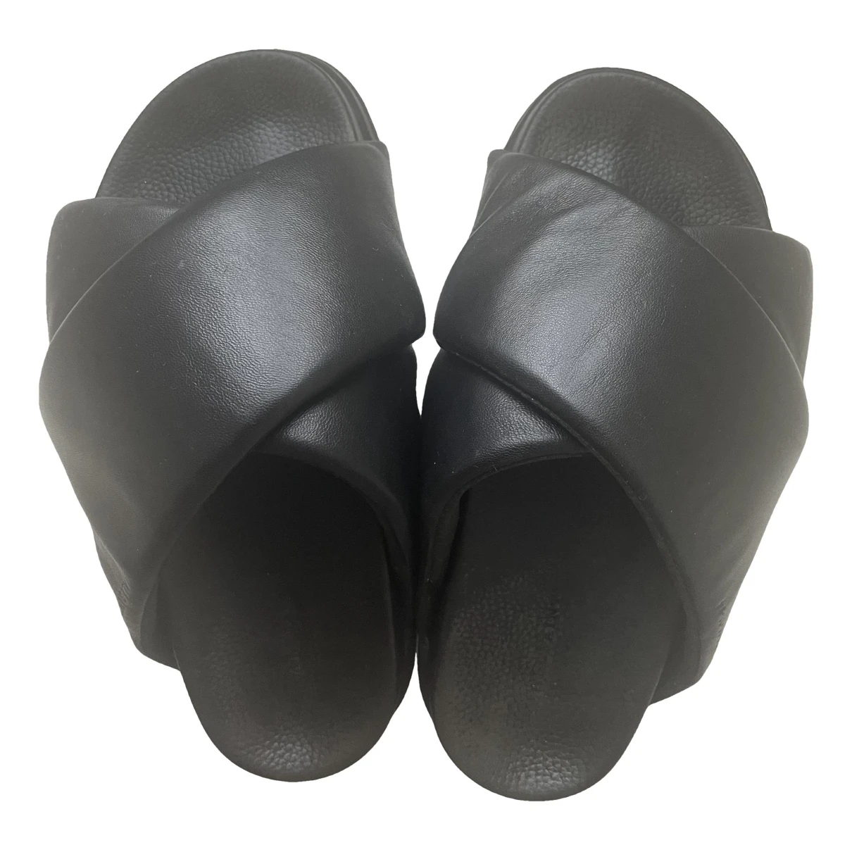 Pre-owned Allsaints Leather Flip Flops In Black