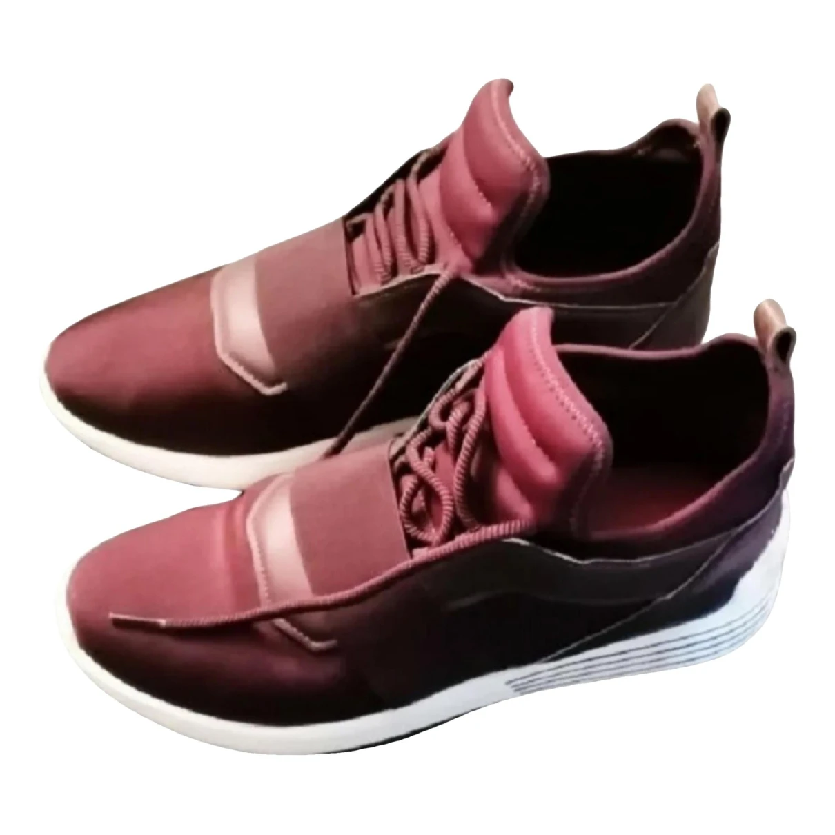 Pre-owned Kendall + Kylie Cloth Trainers In Burgundy