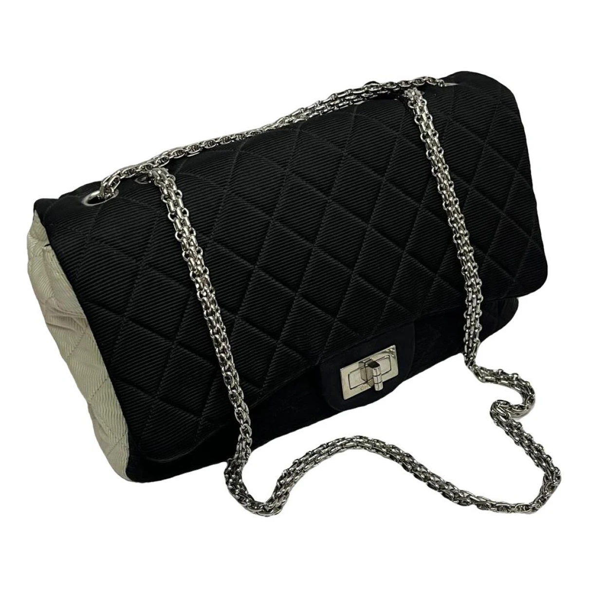 Pre-owned Chanel 2.55 Cloth Crossbody Bag In Black