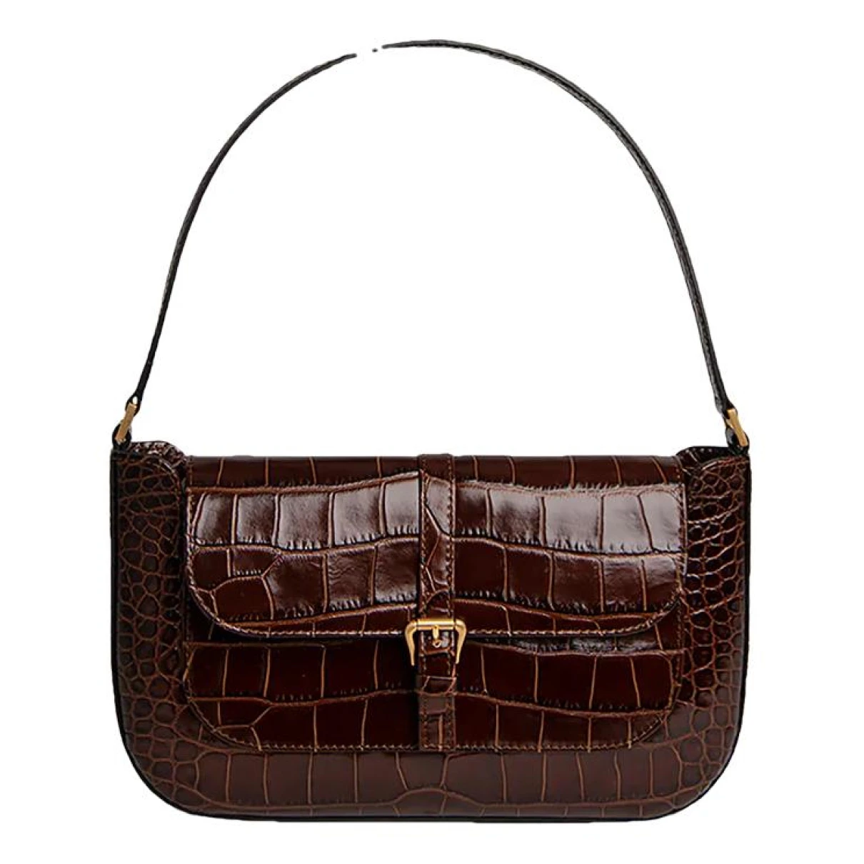 Pre-owned By Far Miranda Leather Handbag In Brown