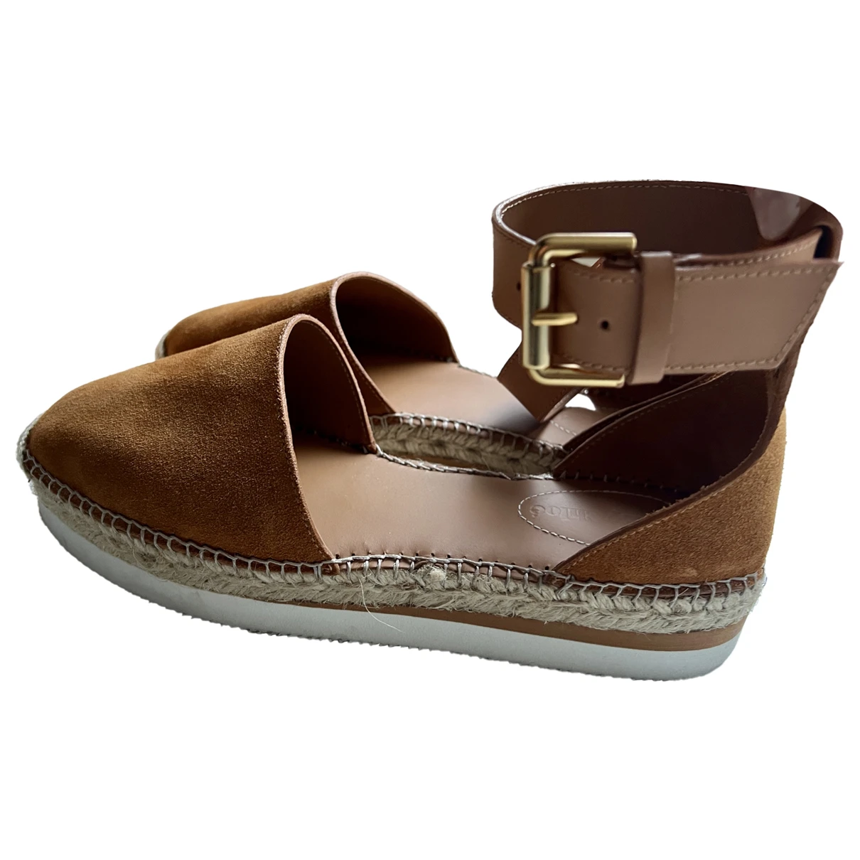 Pre-owned See By Chloé Leather Espadrilles In Camel